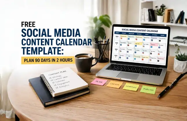 Free Social Media Content Calendar Template for 90 Days